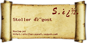 Stoller Ágost névjegykártya